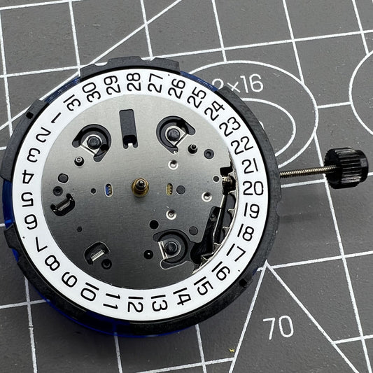 Swiss Made ETA G10.962 chronograph watch with 3 eyes, date display, and precision Swiss quartz movement.