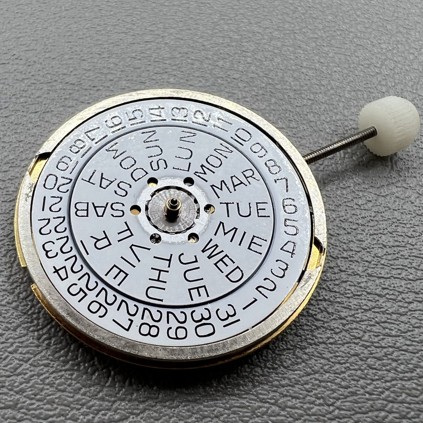 Golden vergoldetes Swiss ETA955.422 Quarzwerk Uhr Kalender Datum