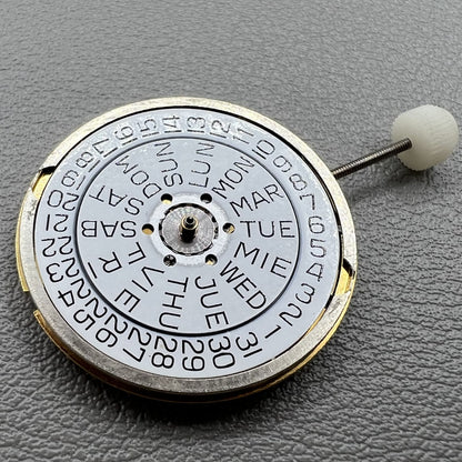 Golden vergoldetes Swiss ETA955.422 Quarzwerk Uhr Kalender Datum