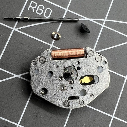 Miyota 2036 quartz movement with 3 hands and high pinion, including watch stem for precise timekeeping.