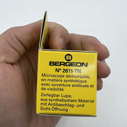 Bergeon 3.3x magnification loupe with opening, perfect for detailed watch accessory inspection and repair.