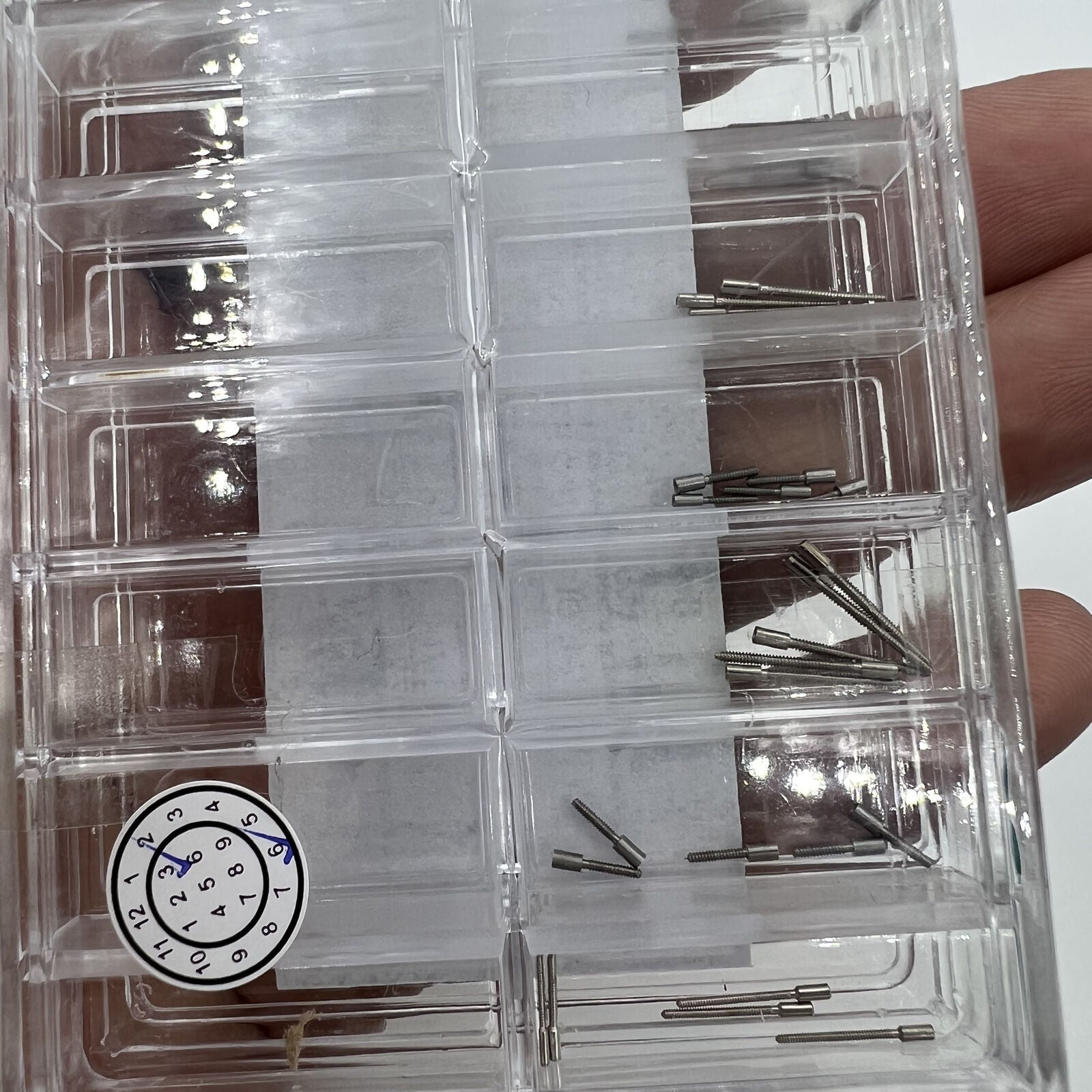 45pcs watch stem extenders assortment in 9 sizes for Swiss ETA movements, perfect for precise watch adjustments