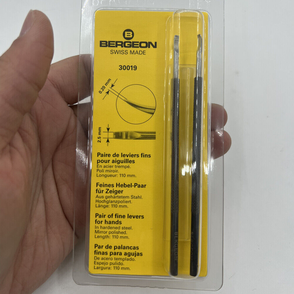 Bergeon 30019 fine watch hands-levers pair for precise watch repair and assembly.