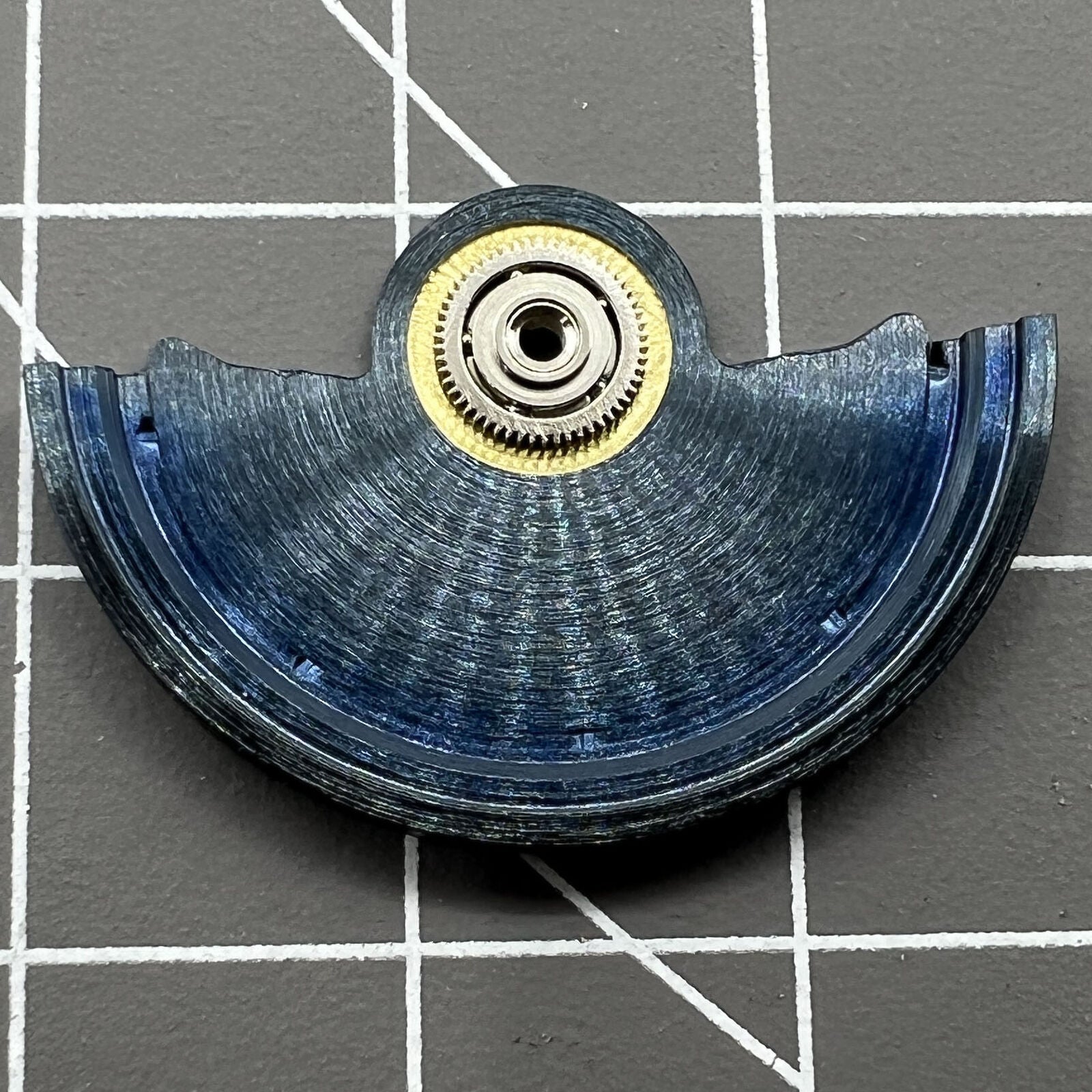 Blue Sea Wave engraved rotor oscillating weight for Miyota NH35 NH36 watch movements, enhancing automatic winding.