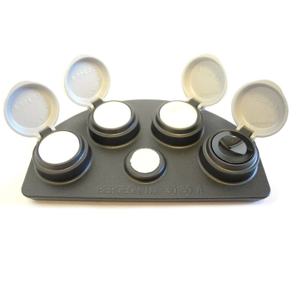 Bergeon 30180-A-C1 Oil Cups Stand in Die-cast Alloy 4 Containers Swiss Made
