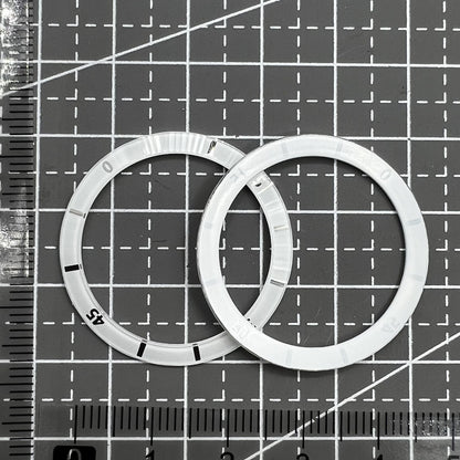 2 Stück weiße 31mm Keramik Lünette mit Zahlen für Herren Damen Uhren