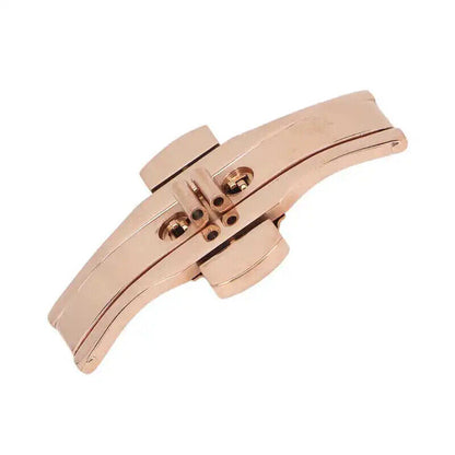 Rose Golden Watch Strap Clasp Unisex Double Push Button Watch Band Buckle