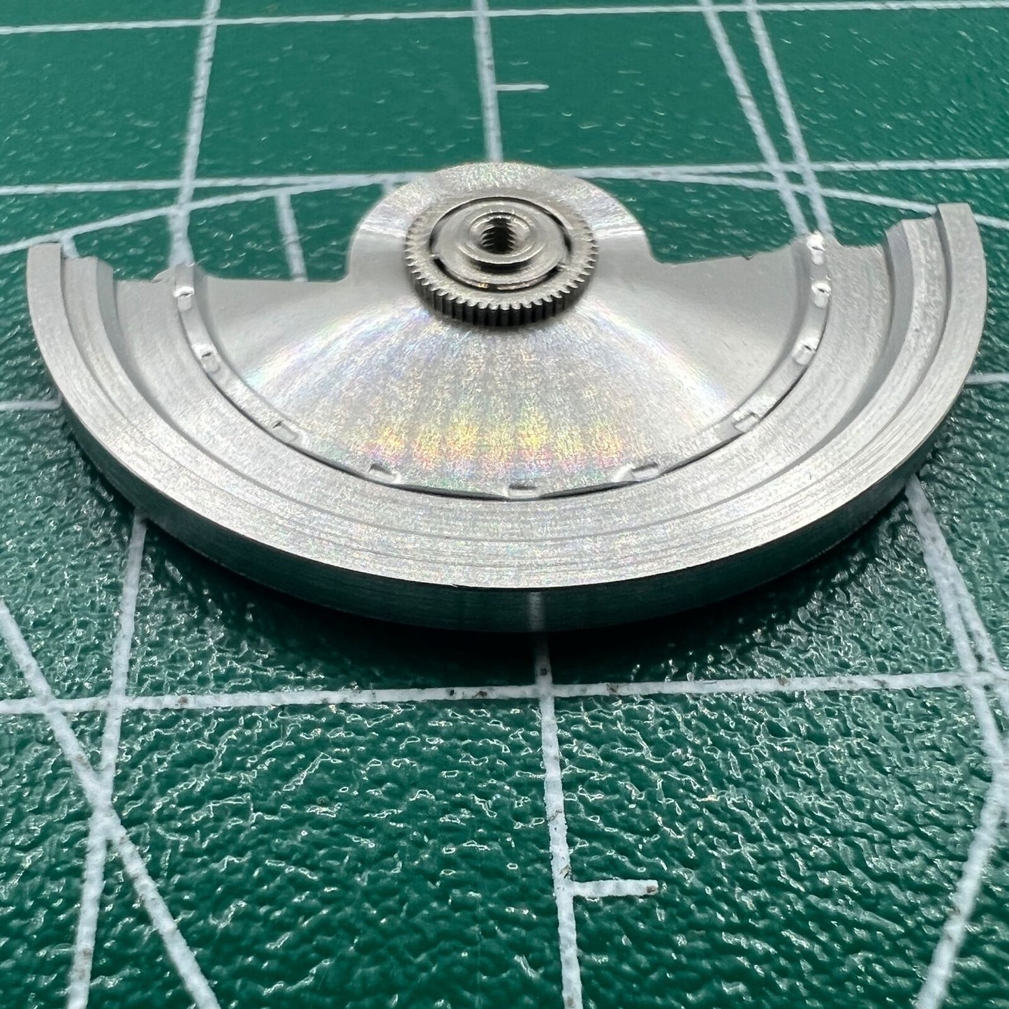 Silver Sea Wave carved rotor oscillating weight for Miyota NH35 NH36 watch movement, detailed craftsmanship.