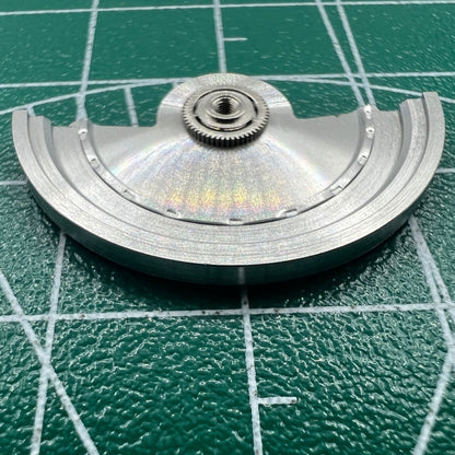 Silver Sea Wave carved rotor oscillating weight for Miyota NH35 NH36 watch movement, detailed craftsmanship.