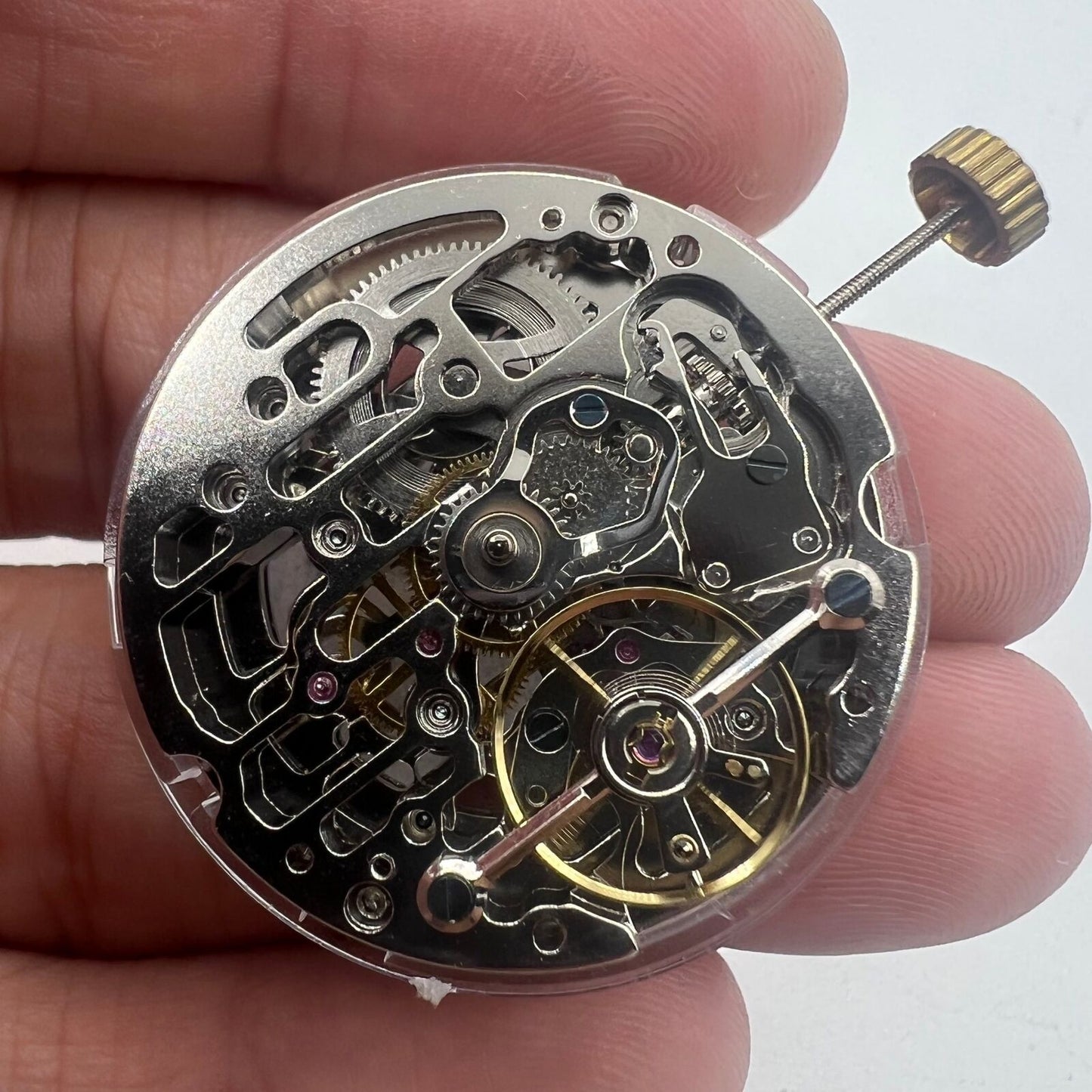 Mouvement mécanique automatique creux Dandong en argent, petite seconde à 9 h 