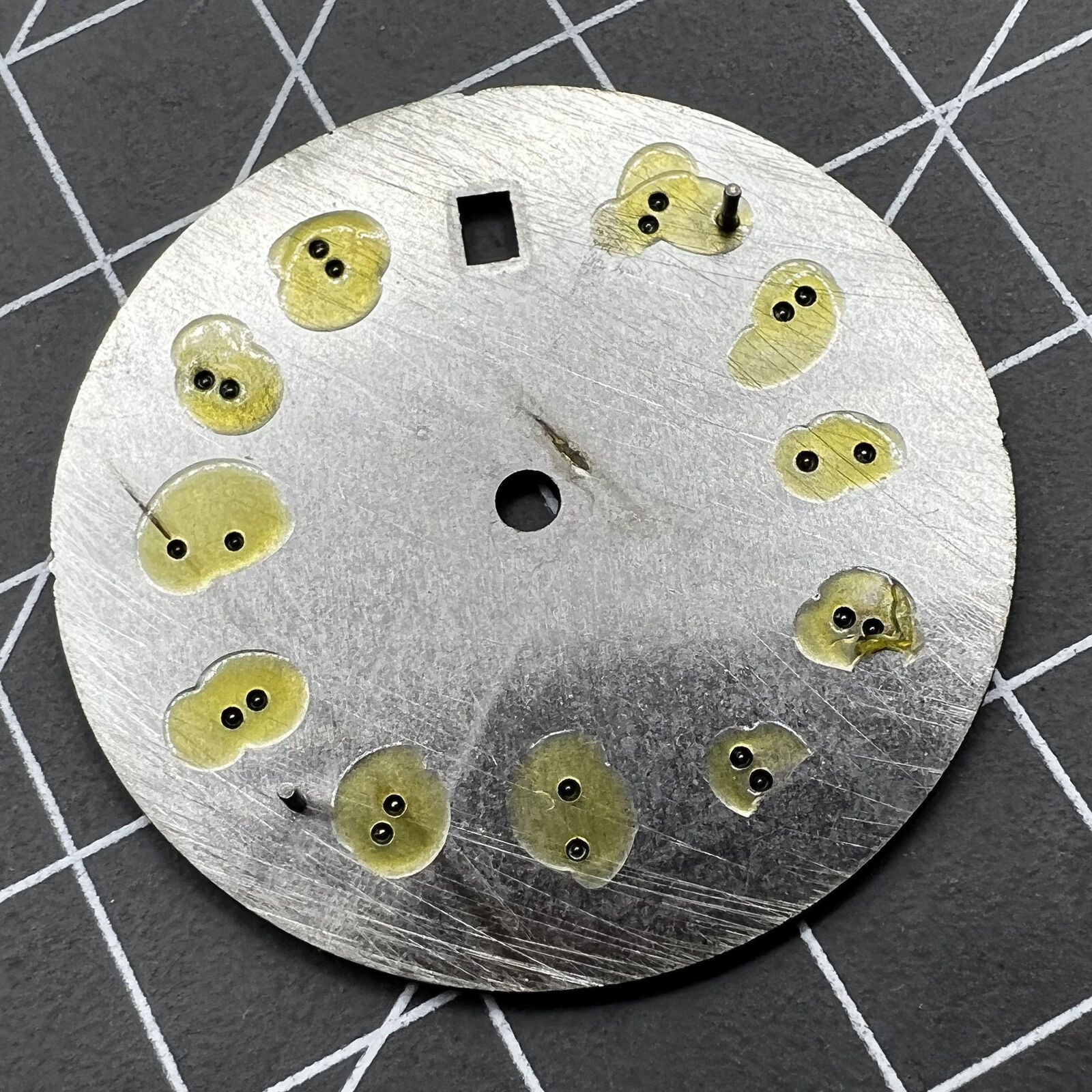 33.5mm green luminous watch dial by Seiko, designed for NH35/35A and NH36/36A movements with enhanced night visibility.