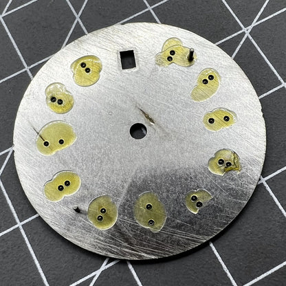 33.5mm green luminous watch dial by Seiko, designed for NH35/35A and NH36/36A movements with enhanced night visibility.