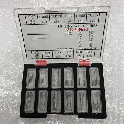 Broches de pression en acier inoxydable avec tubes pour bracelet de montre AB-6006VI, 60 pièces/boîte