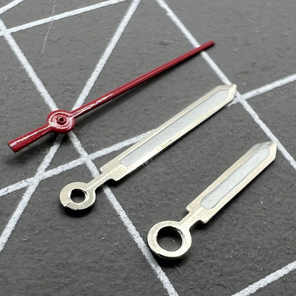 Luminous watch hands for Miyota 2035 quartz movement, enhancing visibility in low light, P1-H2-C22 part.