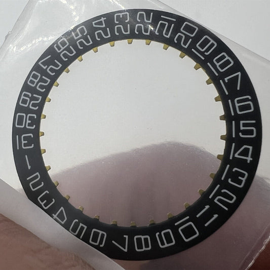 Swiss Black Date Disk Wheel with Square Font for ETA2824 Watch Movement, Date at 3, Top-Quality Replacement Parts