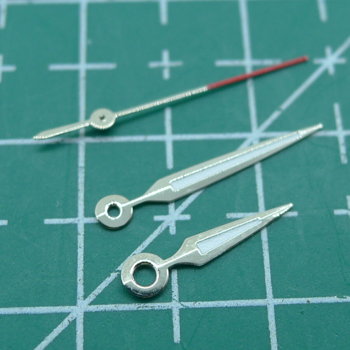 Luminous arrow-shaped watch hands by P1-H2-C1 for Miyota 2035 movement, bright and precise.