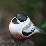 New Cute Handmade Black-capped Chickadee Wooden Figurine Sculpture Decorative