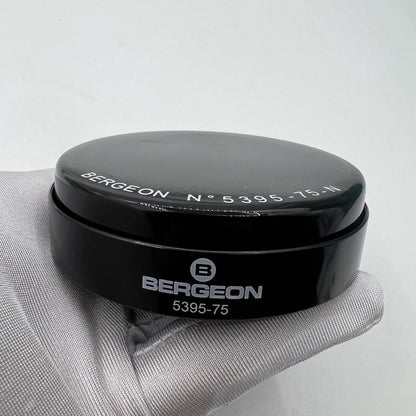 Swiss Made Bergeon 5395-75-N black gel watch cushion, 75mm, designed for secure case protection and shock absorption.