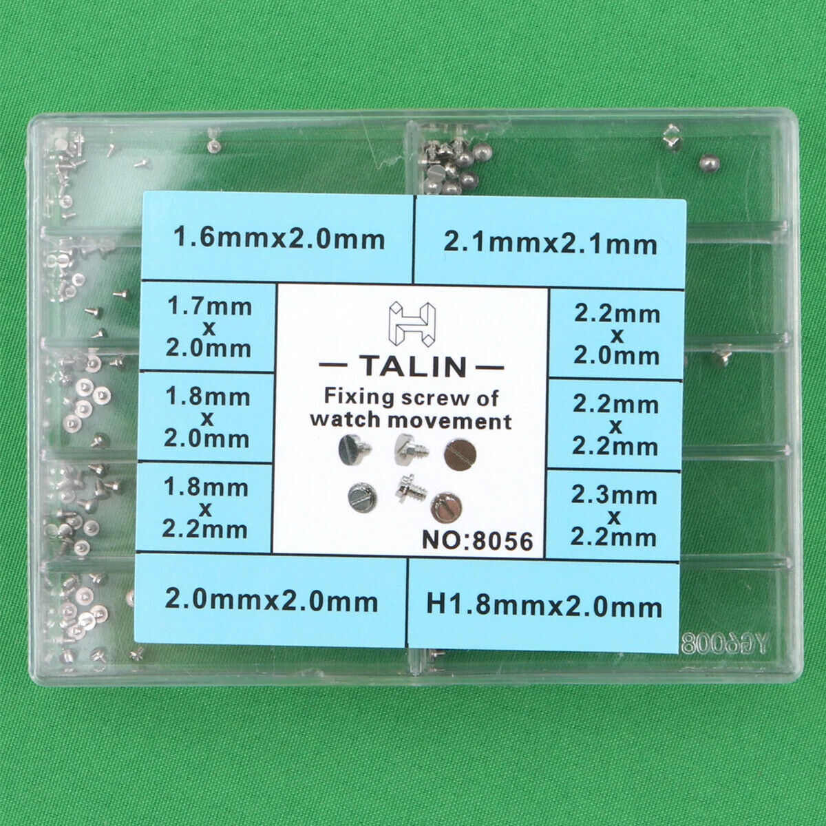 Fixing screws assortment for watch movements, multiple sizes for precise watch repair tasks.