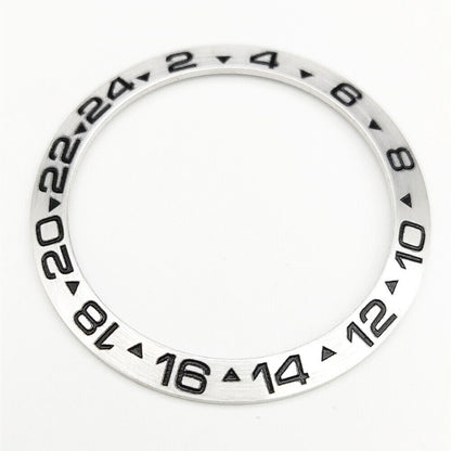 38 mm Keramik-Uhrenlünette, silberfarben, GMT, für 40 mm automatische mechanische Herrenuhr 