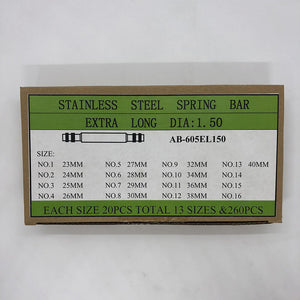 AB-605EL150 Stainless Steel Extra Long Spring Bar Set of 260PCS 1.5mm Diameter