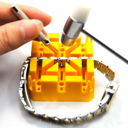 Outil de réparation pour retirer les goupilles de bracelet de montre, support de bracelet de montre, outil de poinçonnage de bloc