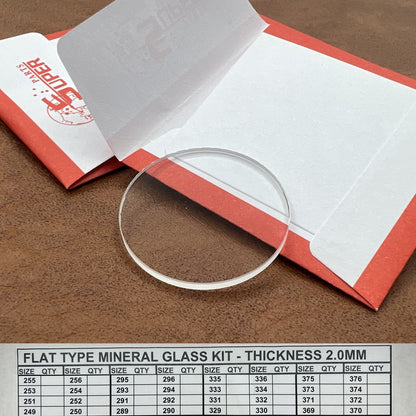 2.0mm Thick 32pcs Flat 24.9-37.6mm Round Watch Glass Mineral Crystal Replacement