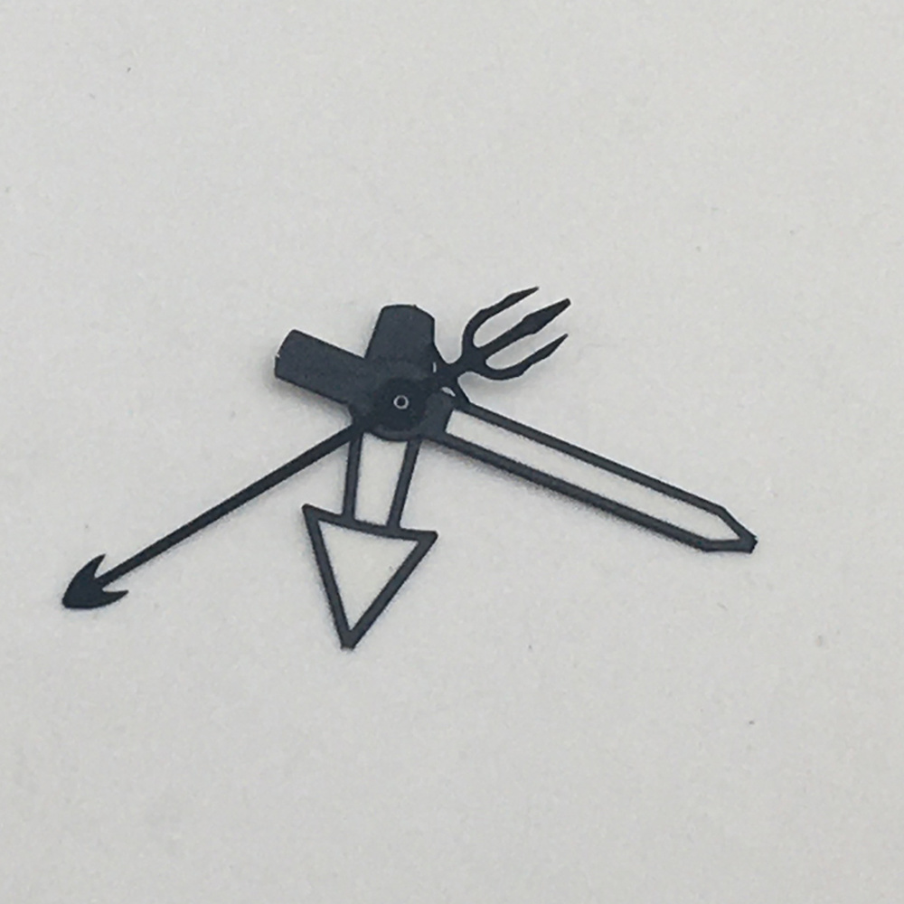 Green luminous watch hands set by A50 for NH35A/NH36A movement, 8.5x12x12mm precision fit.