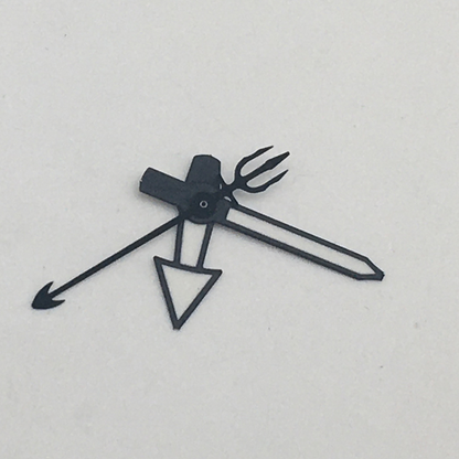 Green luminous watch hands set by A50 for NH35A/NH36A movement, 8.5x12x12mm precision fit.
