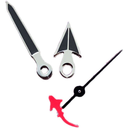 Black watch hands set for NH35/NH36/4R36 movement featuring Turtle and Fish second hand.