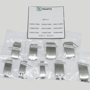 9PCS S/S Watch Metal Band Safety Buckles with Spring Bars Watch Buckles