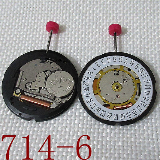 Mouvement de montre à quartz Ronda 714, date à 3/6, pièces suisses, 2 aiguilles de rechange