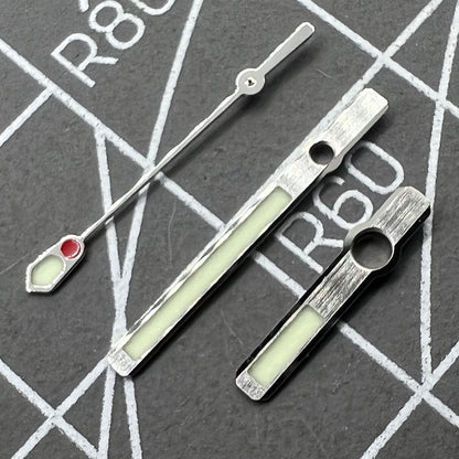 Trim C3 Super Lume silver watch hands for SKX007 with NH35/NH36 movement enhancing visibility and style.