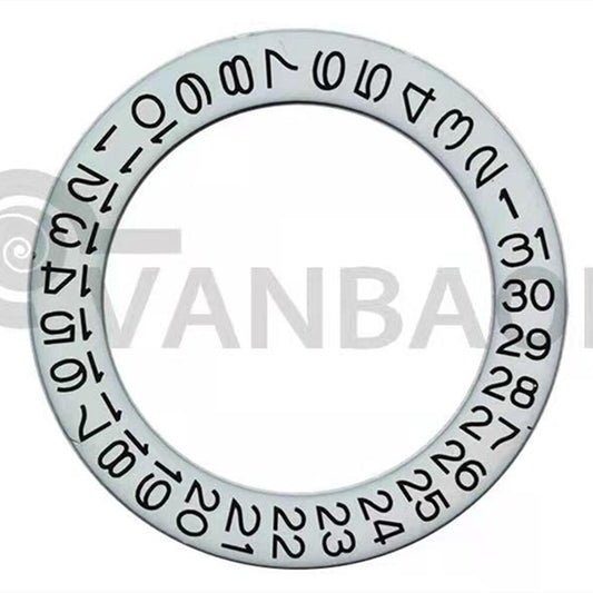 Roue de date blanche adaptée au mouvement NH35 NH36 Date@3/6