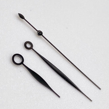 Black polished watch hands 10.5x16x16mm for Tissot 1853 T41 T006 movement, precise fit, sleek design