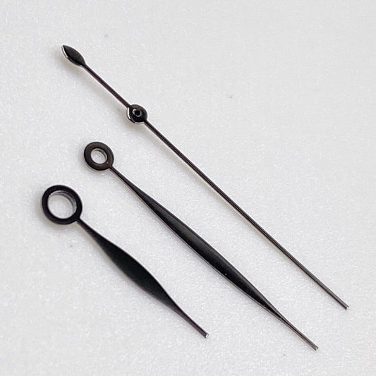 Black polished watch hands 10.5x16x16mm for Tissot 1853 T41 T006 movement, precise fit, sleek design