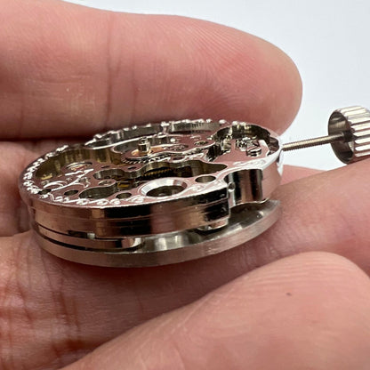 7120 Silver Hollow watch accessory showcasing extra-large automatic mechanical movement for precise timekeeping.