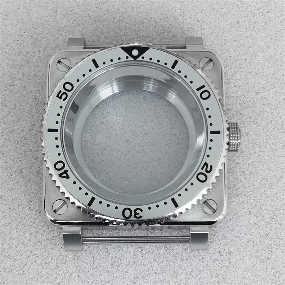 Watch Case 42mm S/S Sapphire Glass Square Watch Case for NH35/NH36/4R/7S
