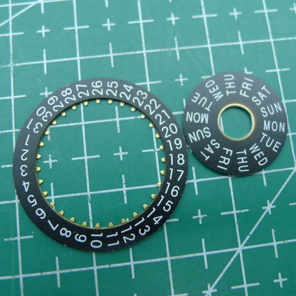 Pilot black date and week disk wheels for China Made Dandong 7750 watch movement, precise fit and durable.