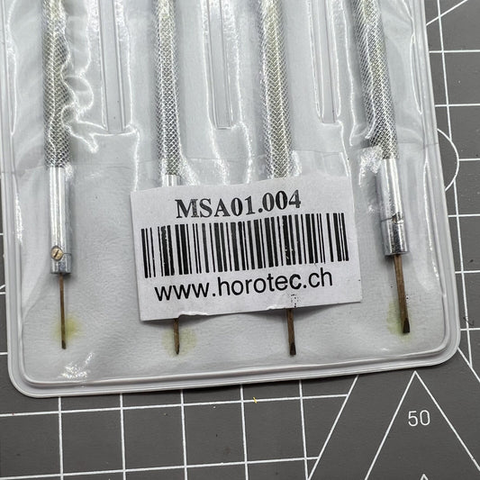 Swiss Horotec MSA01.004 set of 4 antimagnetic screwdrivers for precise watch accessory repairs