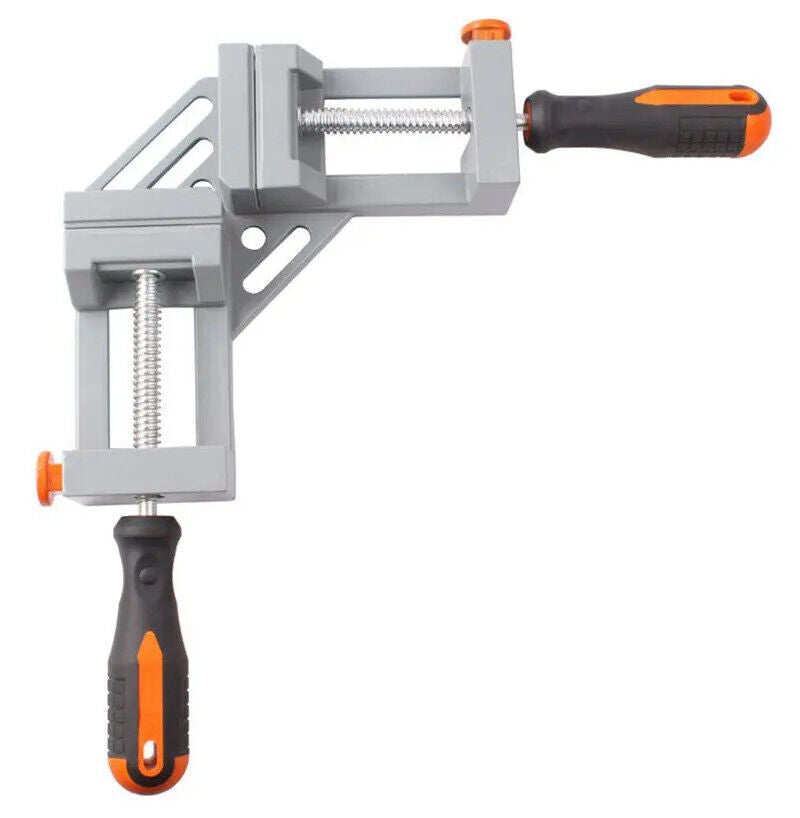 Double handle 90-degree corner clamp for woodworking, aluminum alloy for precise joints