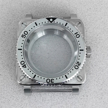 Watch Case 42mm S/S Sapphire Glass Square Watch Case for NH35/NH36/4R/7S