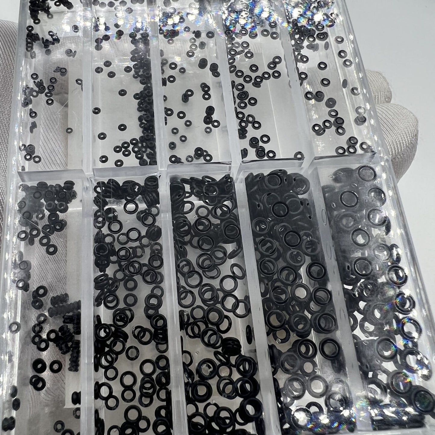 Durable waterproof rubber O ring gasket, ensures watch crown seal and protection, assorted sizes.