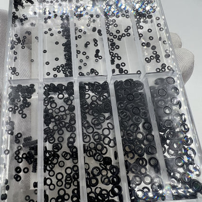 Durable waterproof rubber O ring gasket, ensures watch crown seal and protection, assorted sizes.