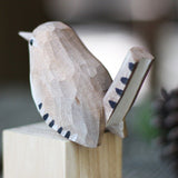 Handmade Winter Partridge Wooden Figurine Sculpture Decorative Collectible