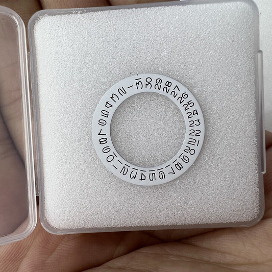 White date wheel overlay for ETA2824, 2836, Miyota 8215/8200 movements with date window at 3 o?clock, brand included.