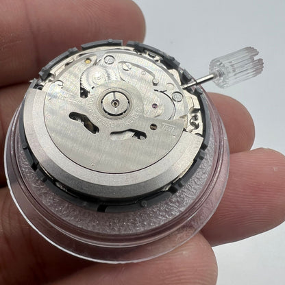 Black NH36A automatic watch movement with Roman wheel and 3 o'clock crown, ideal for watch repairs.
