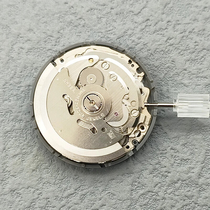 Japan Made NH36 automatic watch movement by Seiko, date dial, crown at 3:8, ideal for watch repair and customization.