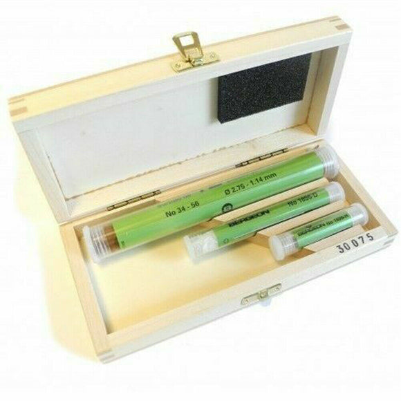 Bergeon 30075 Set Of 36 Smoothing Broaches Wooden Box Ø2.80mm ~ Ø0.33mm Swiss