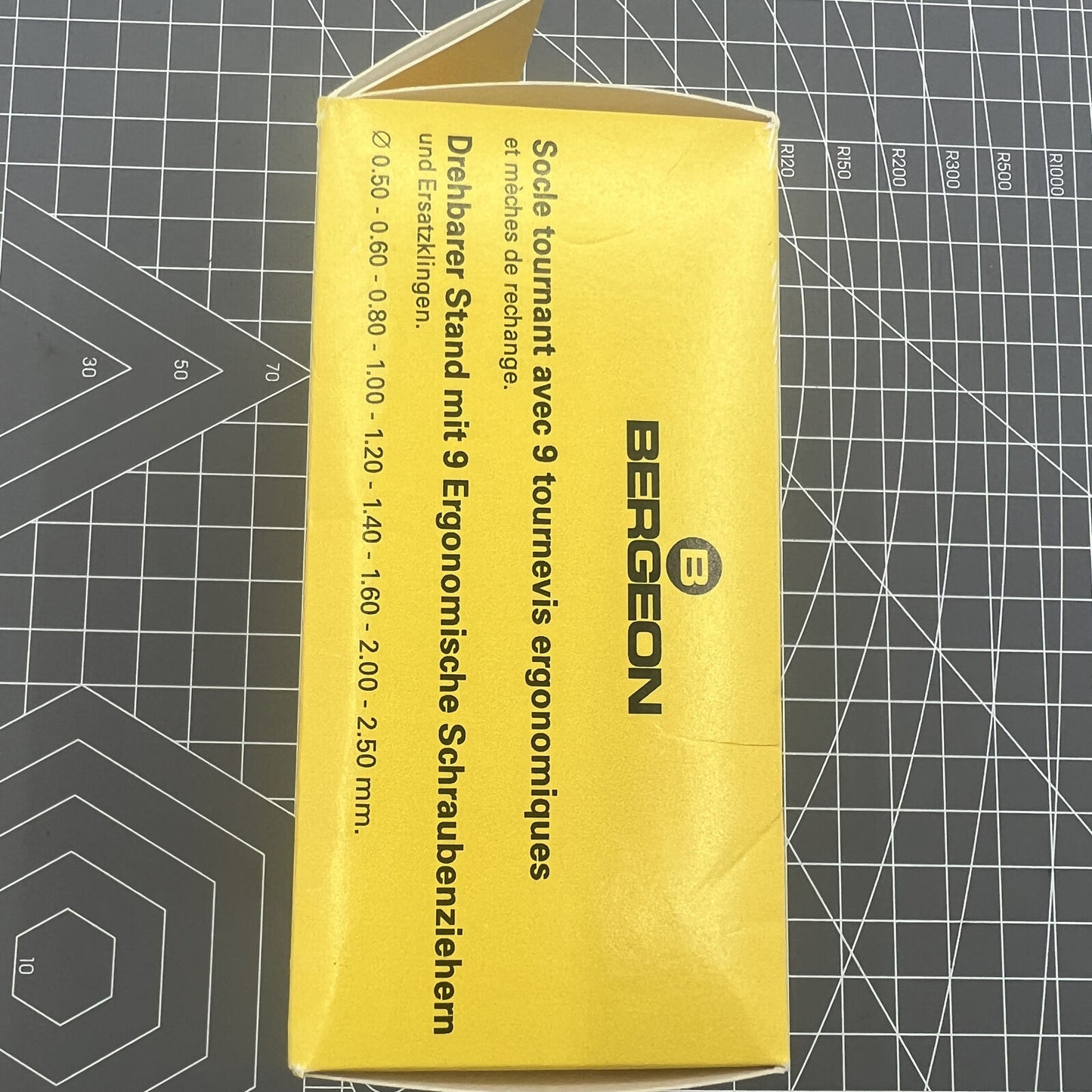 Bergeon 6899-S09 ergonomic 9-piece stainless steel screwdriver set for precise watch repair tasks.